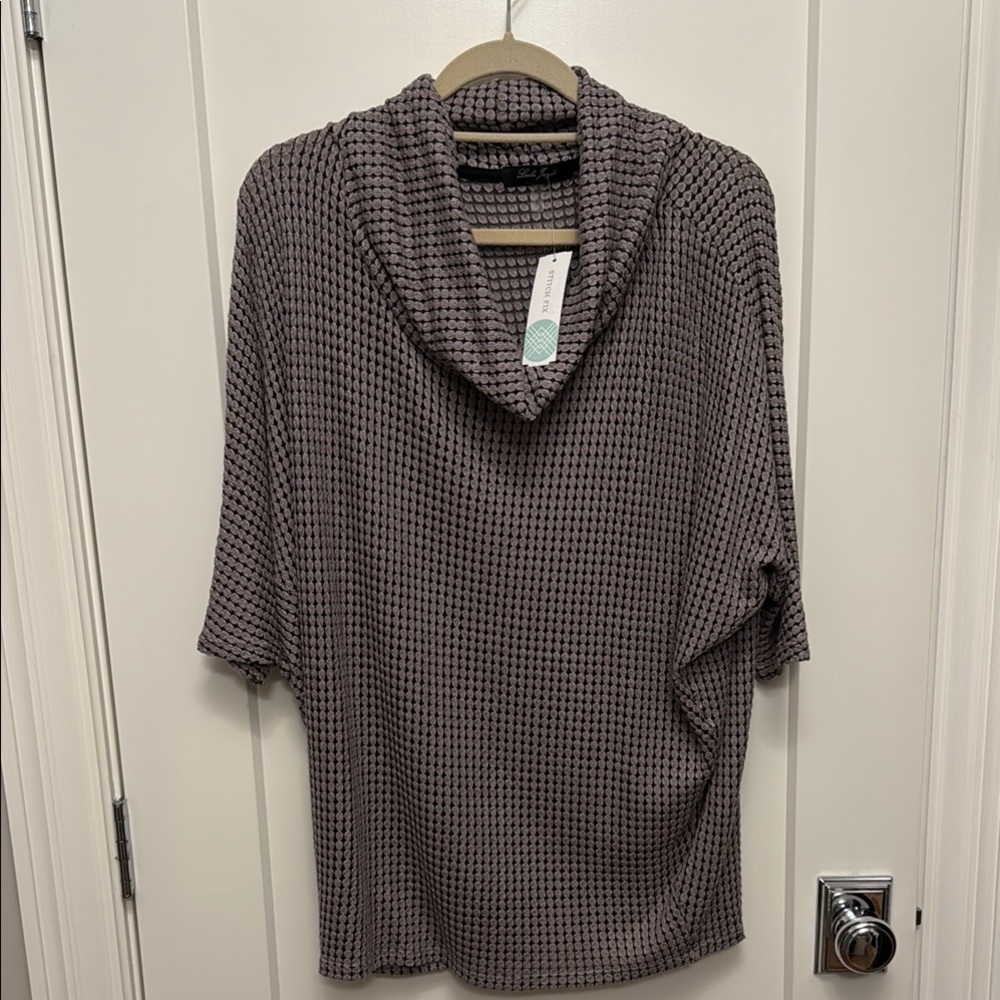 Laila Jayde  Waffle Knit Cowl Neck Top